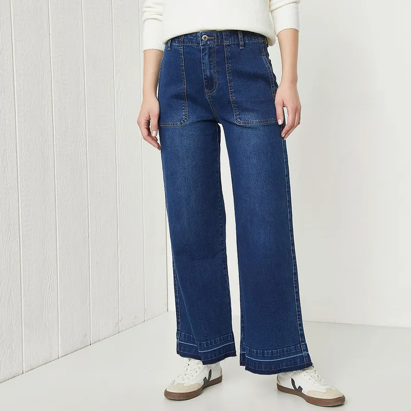 UNIVERSITY CLUB - Jean Wide Leg Tiro Alto Mujer University Club