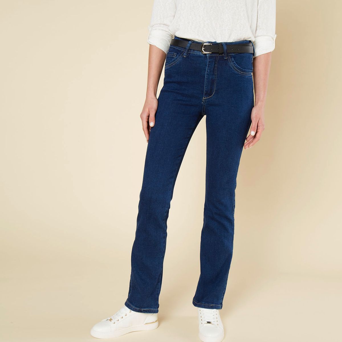 ELLE - Jean Straight Tiro Alto Mujer Elle