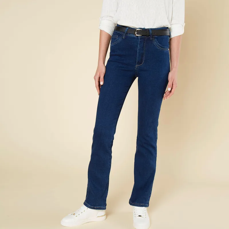 ELLE - Jean Straight Tiro Alto Mujer Elle