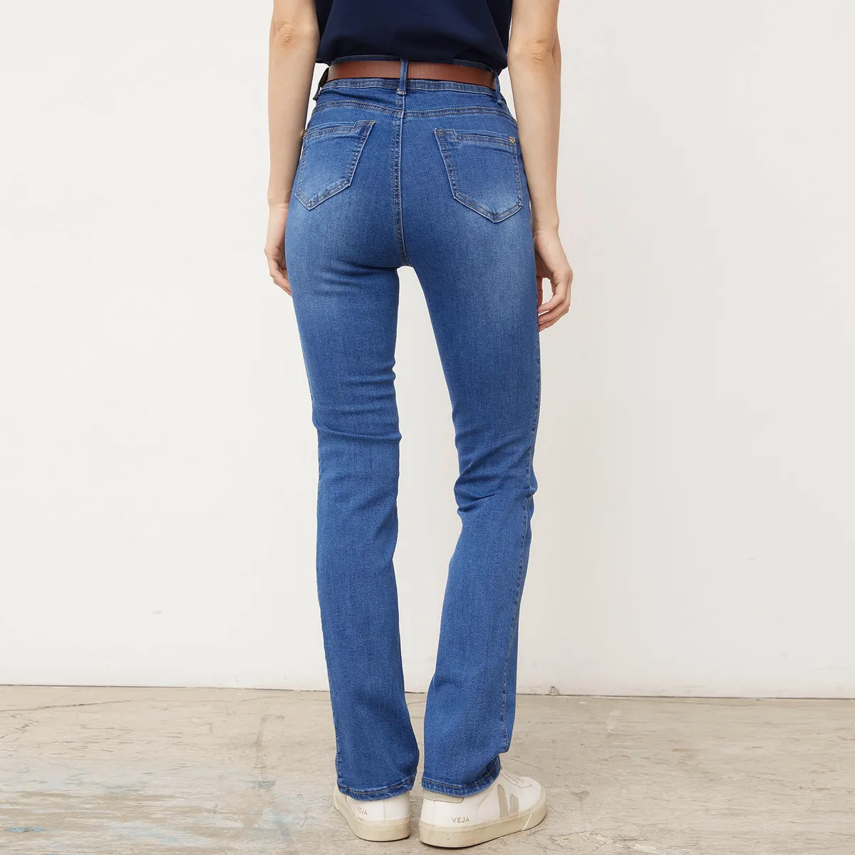 ELLE - Jean Straight Tiro Alto Mujer Elle