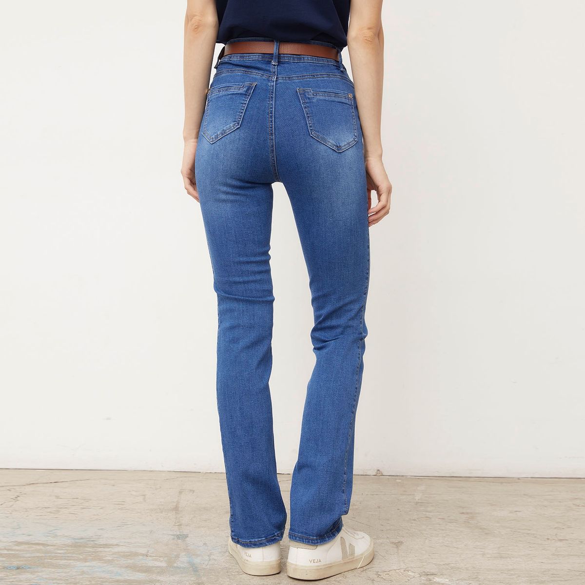 ELLE - Jean Straight Tiro Alto Mujer Elle