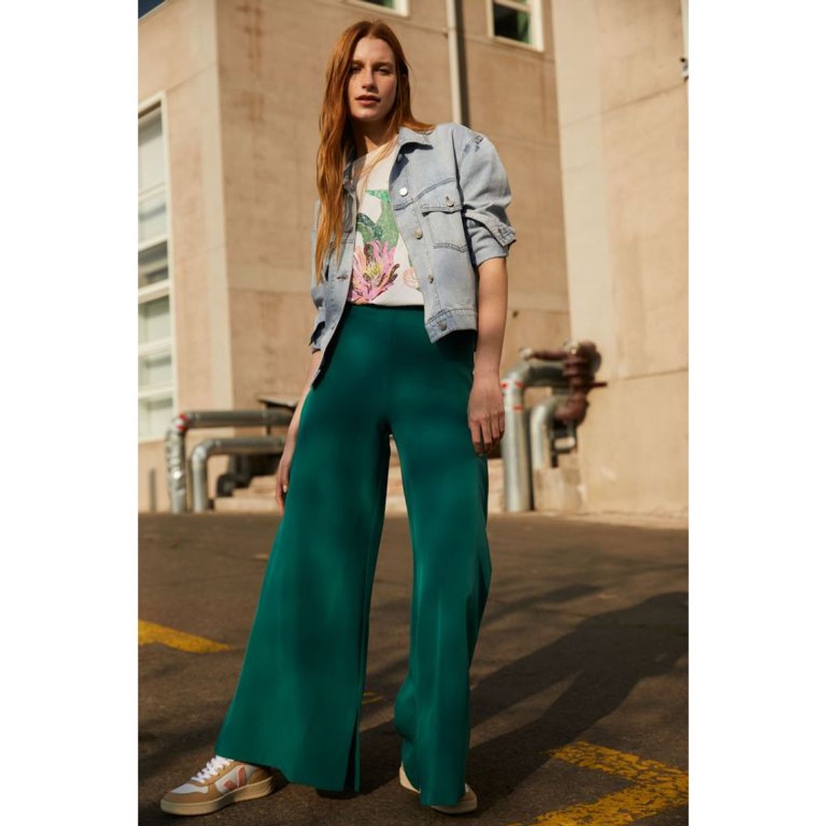 BASEMENT - Pantalón Wide Leg Mujer Basement