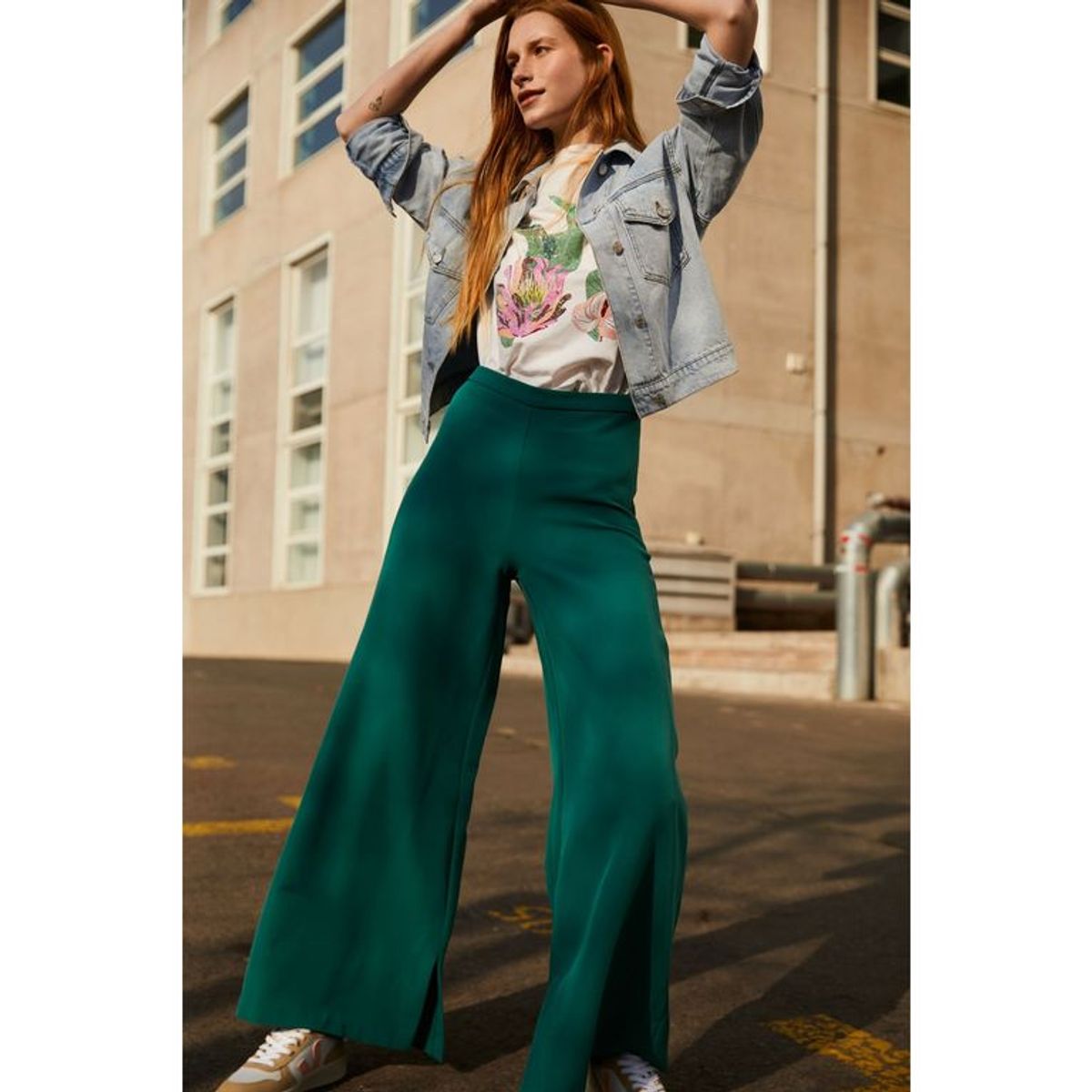 BASEMENT - Pantalón Wide Leg Mujer Basement