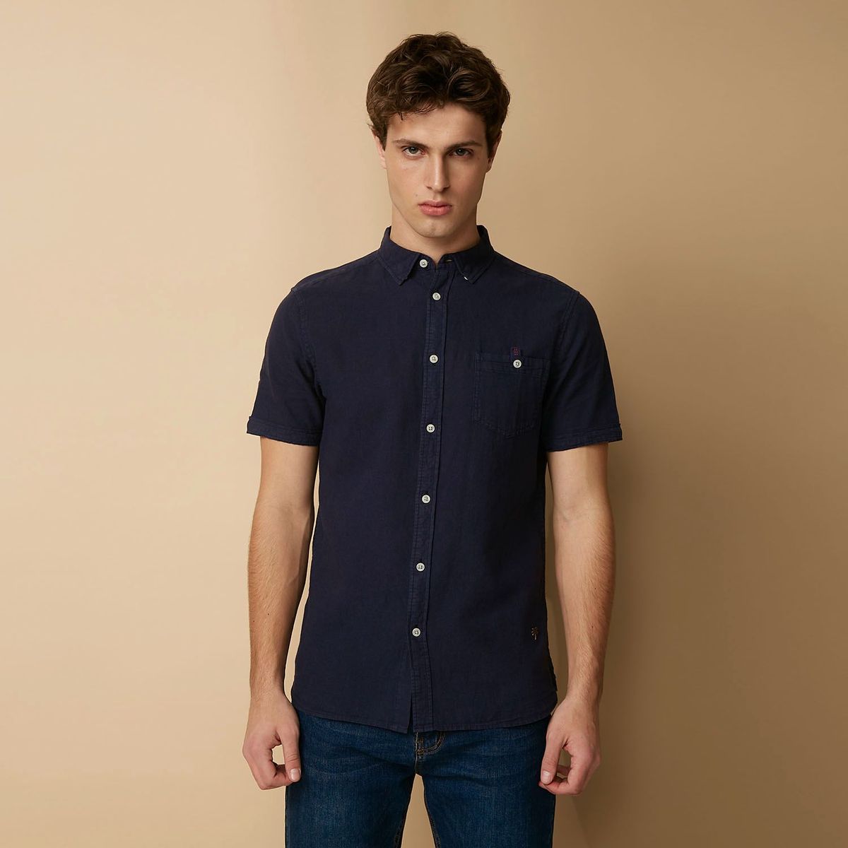 BASEMENT - Camisa Sport Manga Corta Hombre Basement