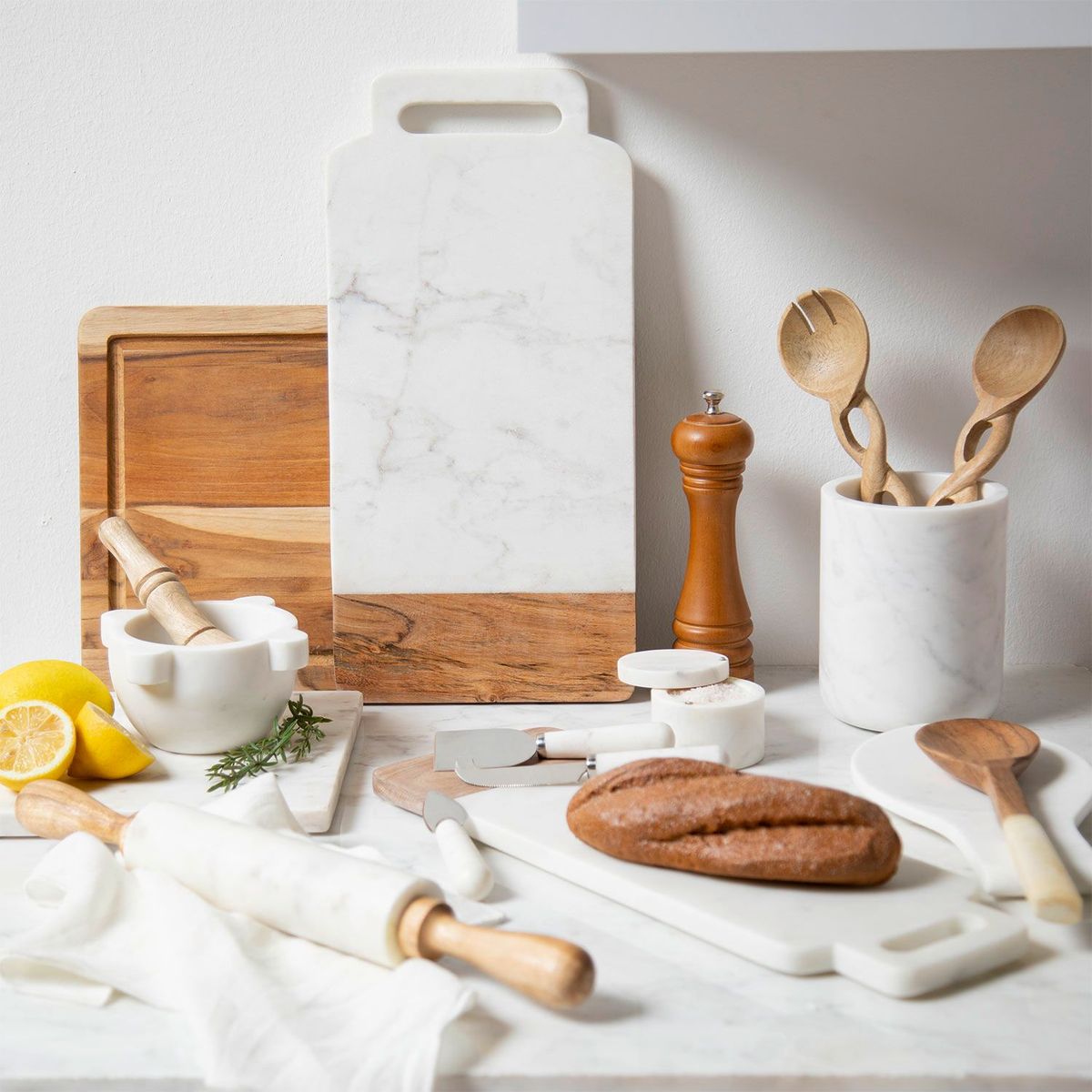 CASA CANTABRIA - Cuchillos para Queso Set x 3 Marble White