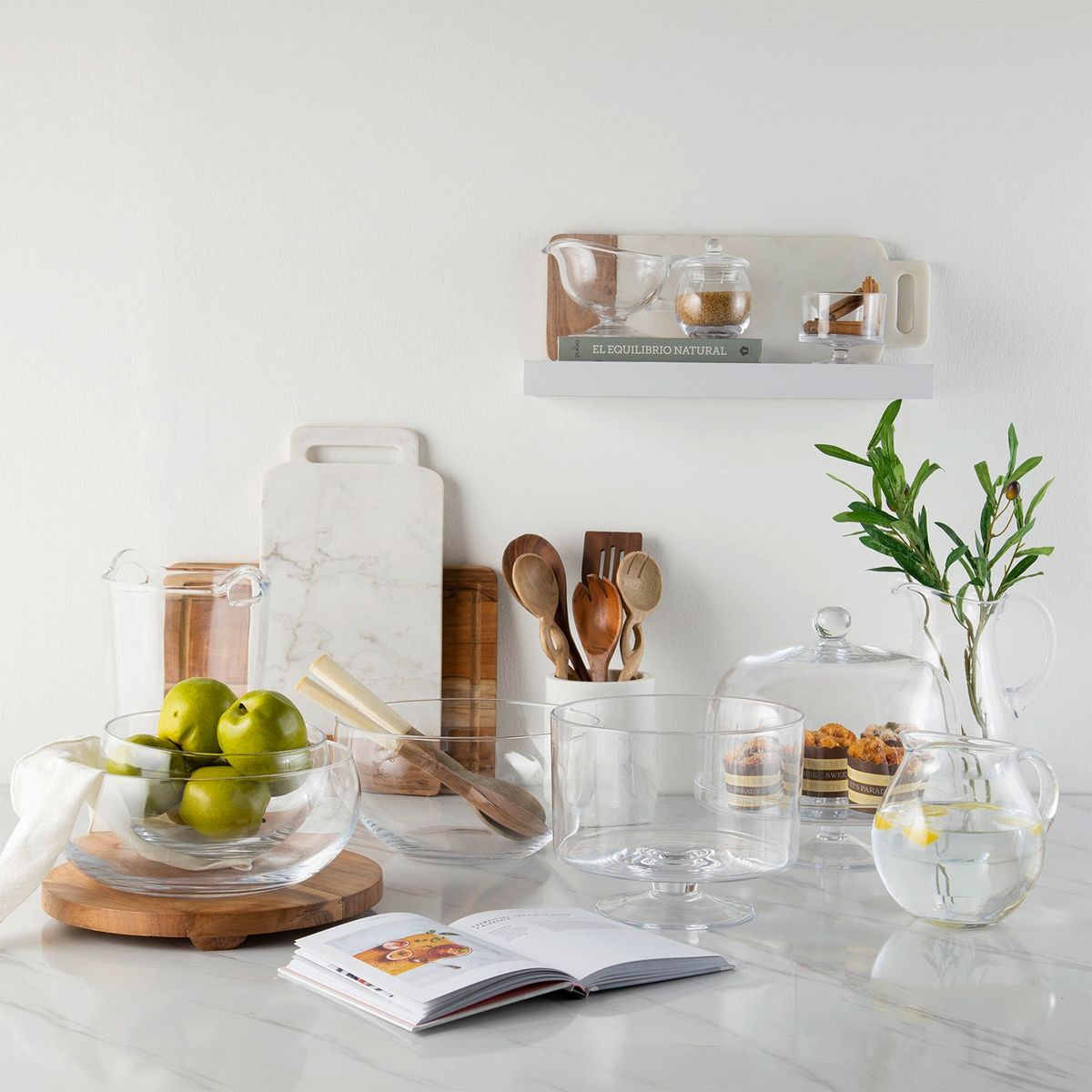 CASA CANTABRIA - Pedestal Con Tapa Vidrio Clear