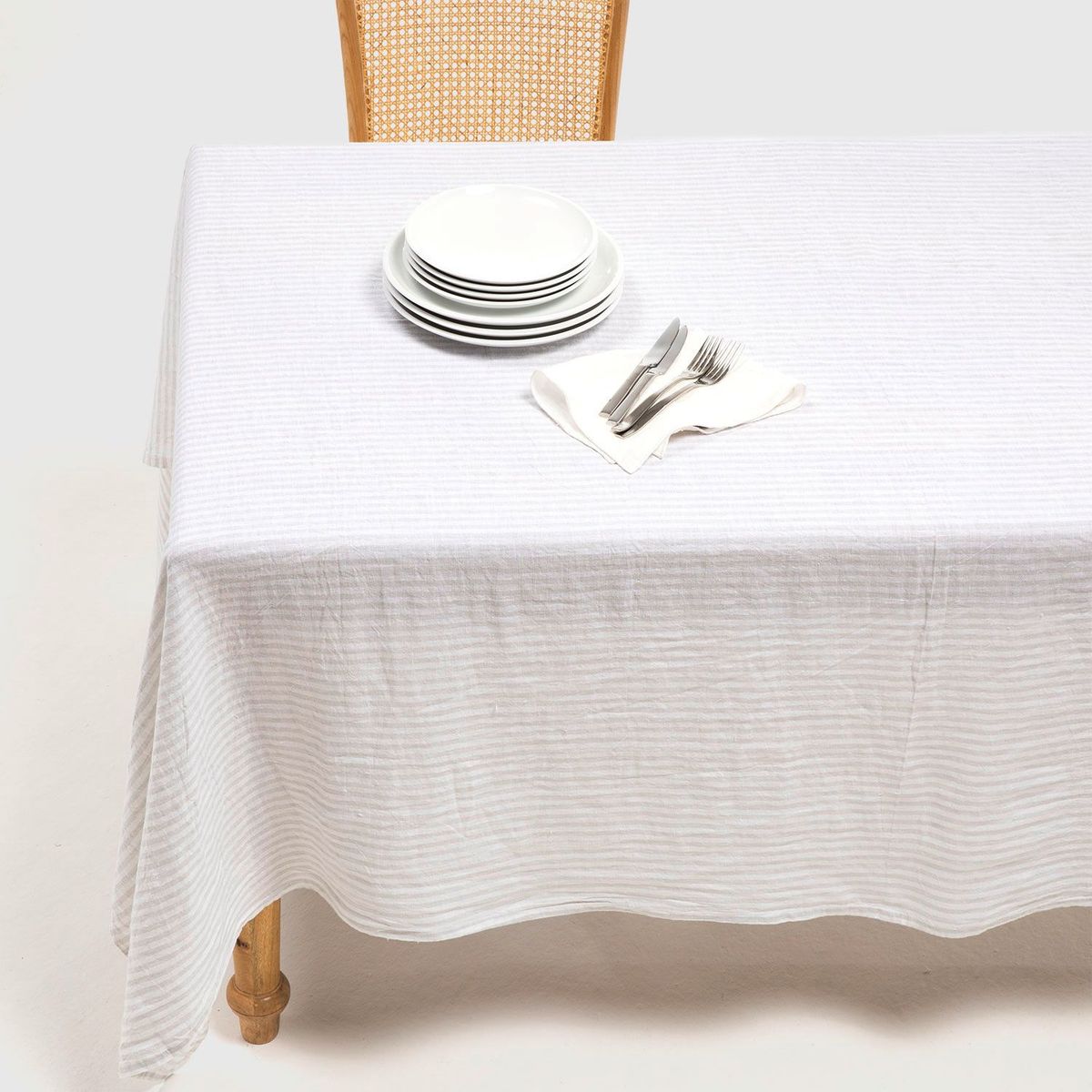 CASA CANTABRIA - Mantel Lino Lineas Linen Stripes 180x240 cm