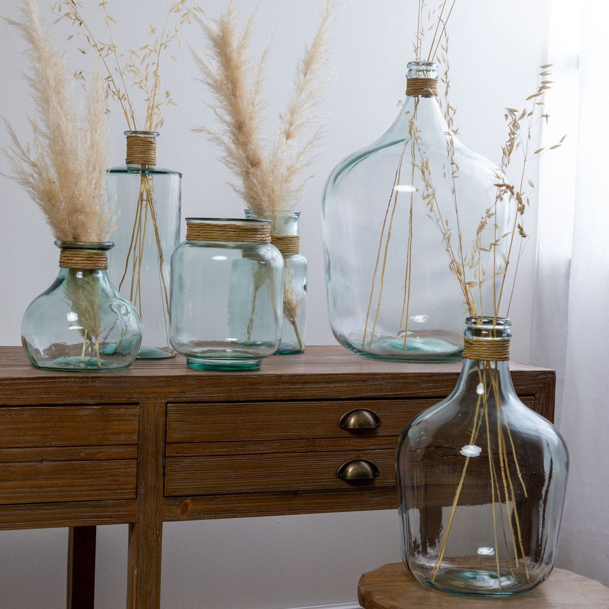 CASA CANTABRIA - Florero de Vidrio Transparente 56x40cm