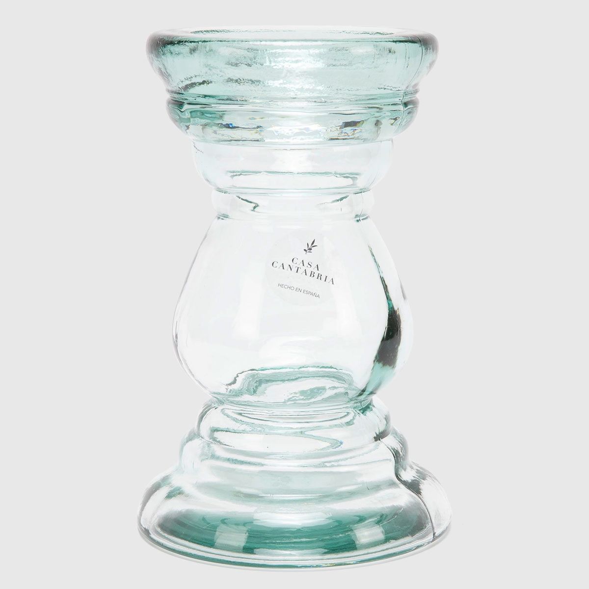 CASA CANTABRIA - Candelabro de Vidrio Transparente 19.5x12.5cm
