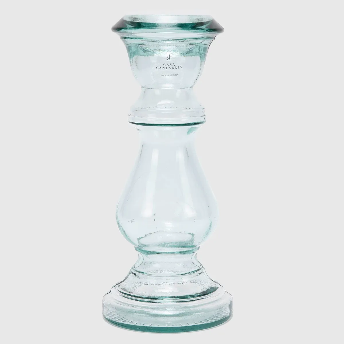 CASA CANTABRIA - Candelabro de Vidrio Transparente 30x13cm