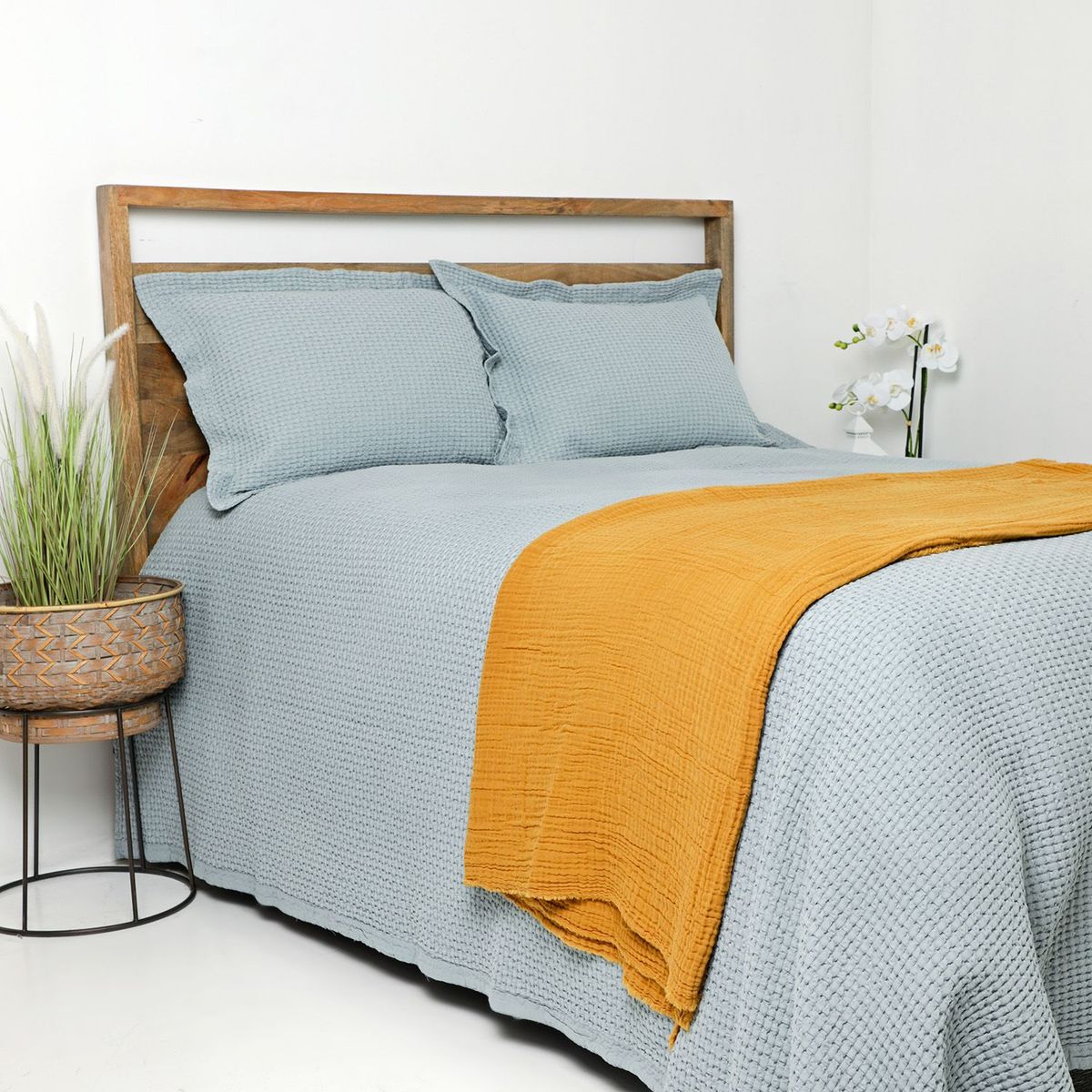 CASA CANTABRIA - Cubrecama Waffle 100% Algodón