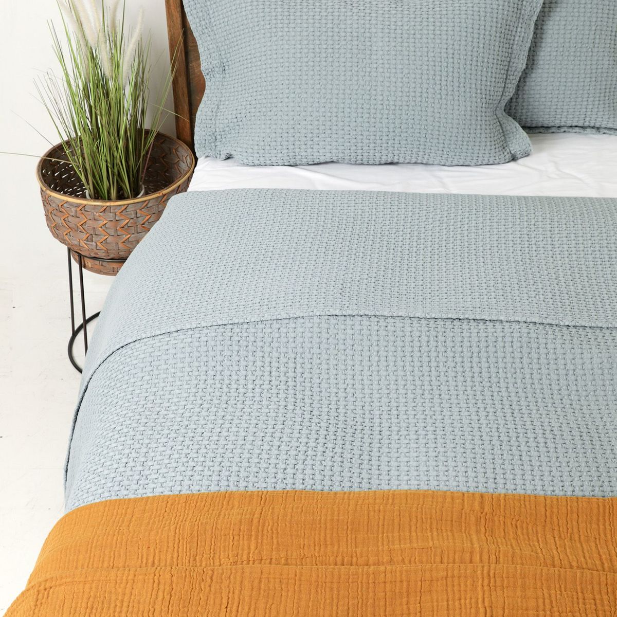 CASA CANTABRIA - Cubrecama Waffle 100% Algodón