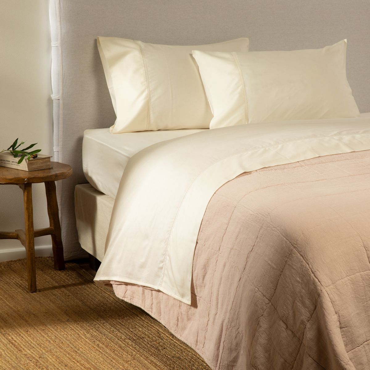 CASA CANTABRIA - Juego de Sábanas Bordadas 100% Algodón 300 Hilos Casa Cantabria