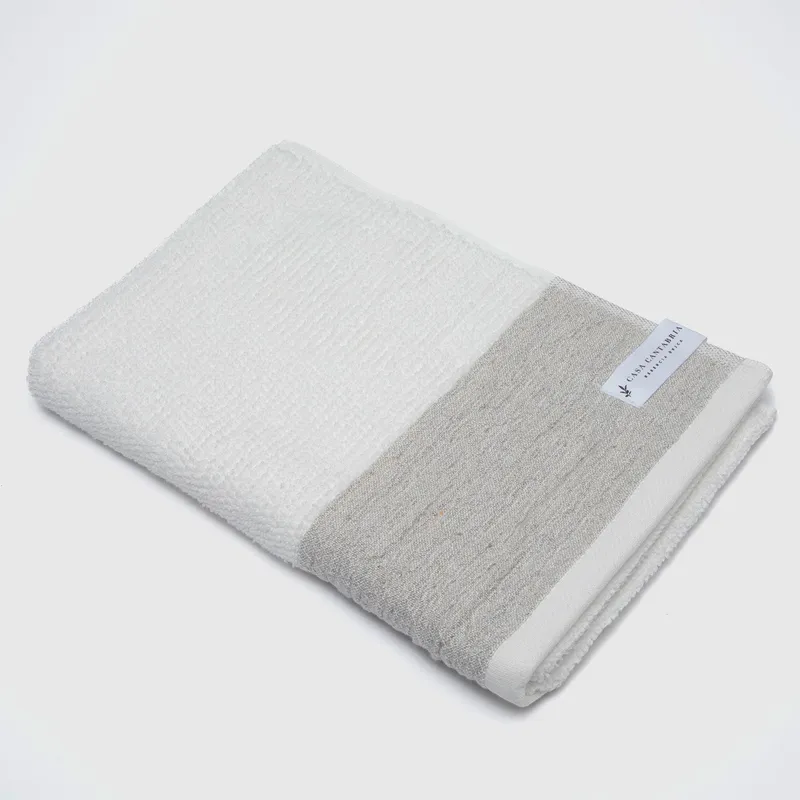 CASA CANTABRIA - Toalla de Baño 100% Algodón con Lino 500gr Casa Cantabria