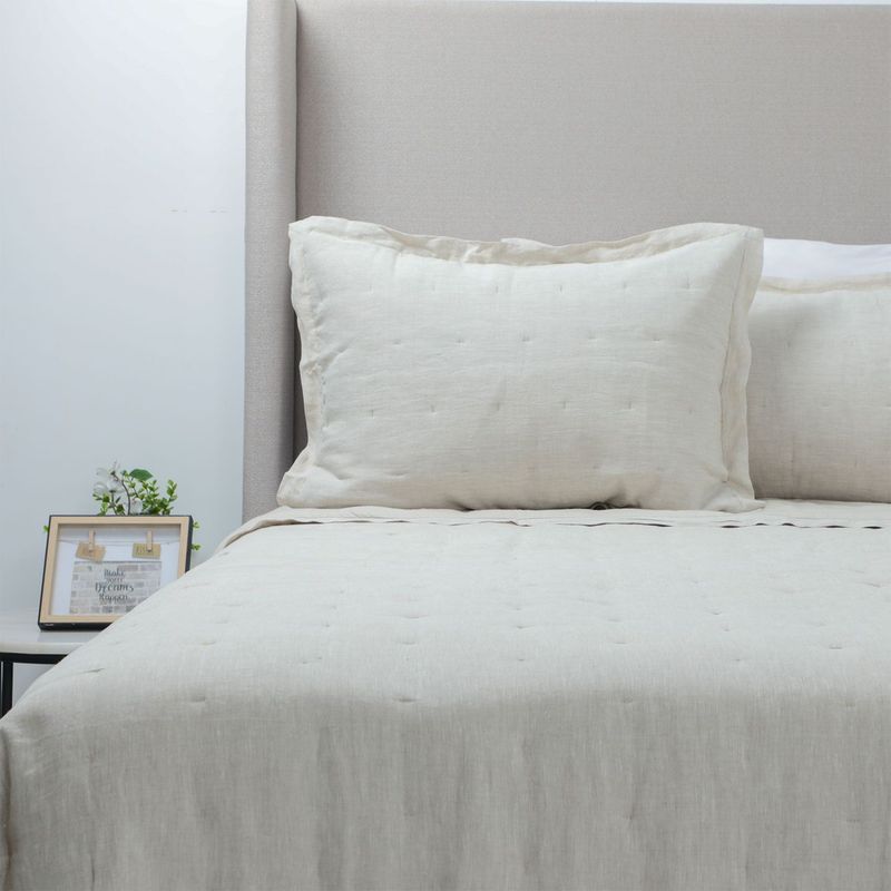 CASA CANTABRIA - Funda De Almohada 100% Lino Beige