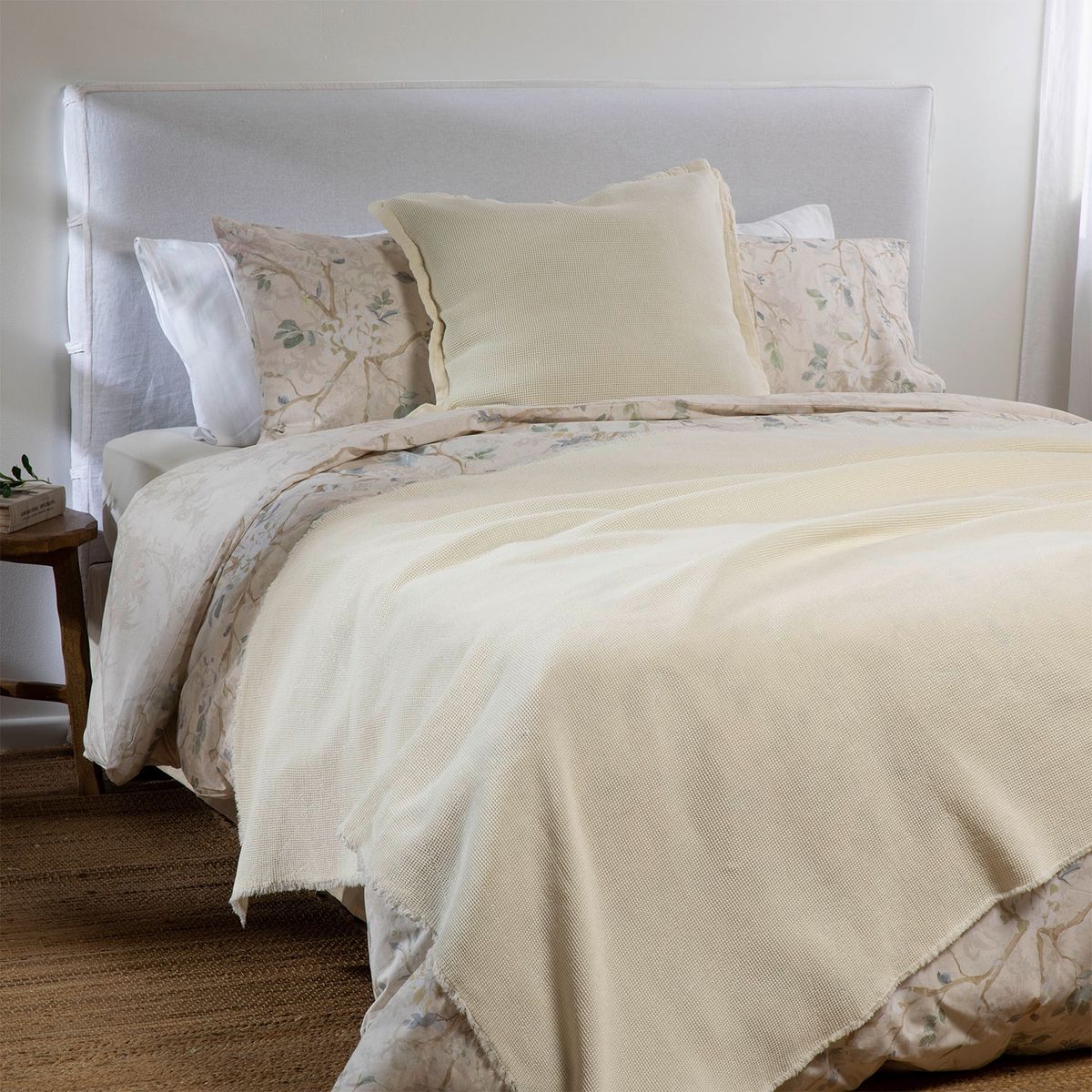 CASA CANTABRIA - Funda De Cojín 100% Algodón Waffle 60x60