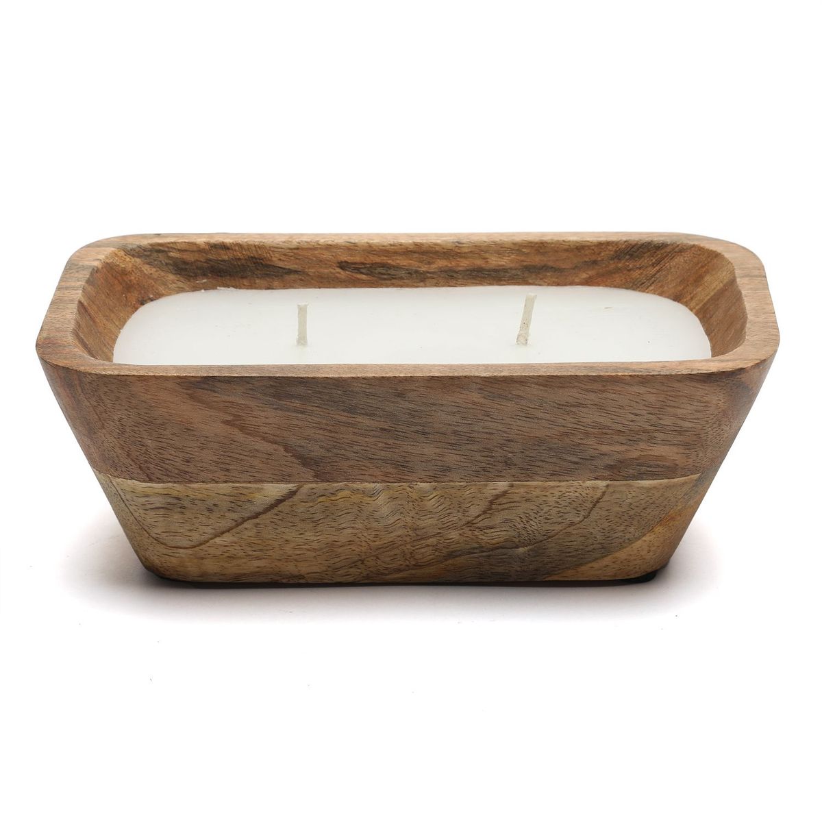 CASA CANTABRIA - Vela de Madera con dos Mechas 14.5x12x8cm
