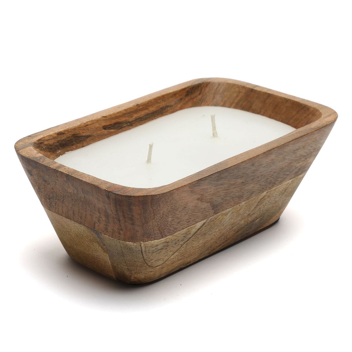 CASA CANTABRIA - Vela de Madera con dos Mechas 14.5x12x8cm