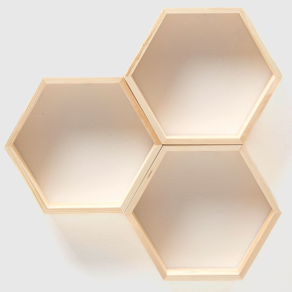 MICA - Repisa Hexagonal Madera 38x9x33cm