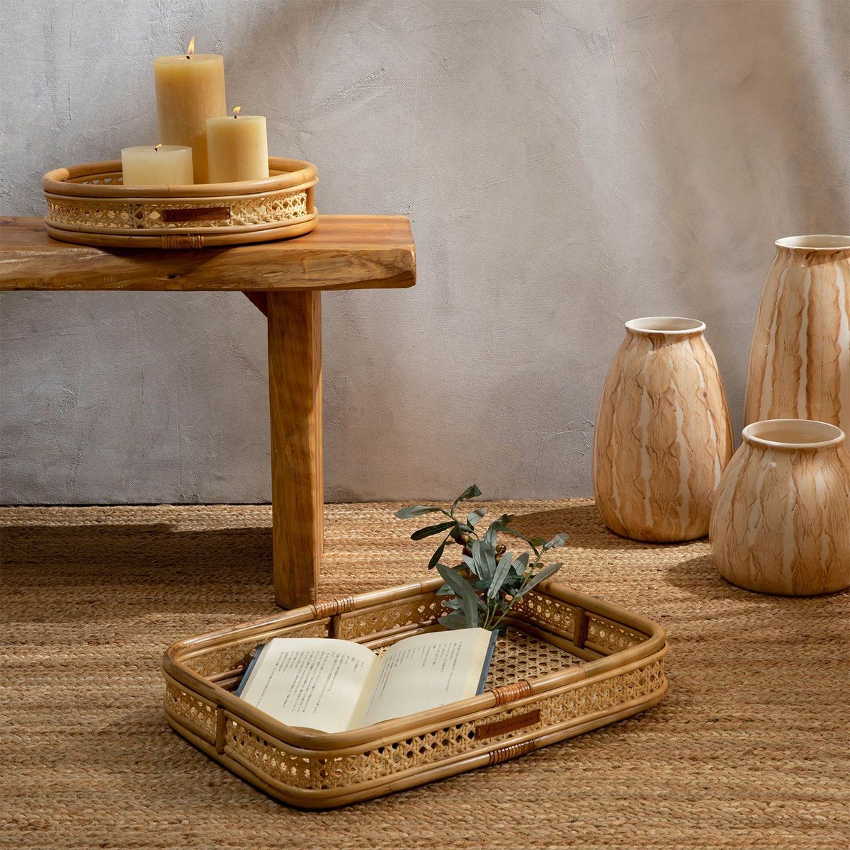 CASA CANTABRIA - Bandeja de Rattán 35x14cm