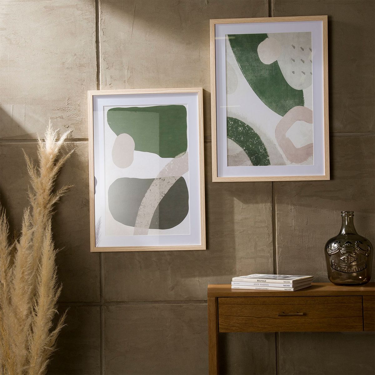 BASEMENT HOME - Set x2 Cuadros Verde 50x70 cm