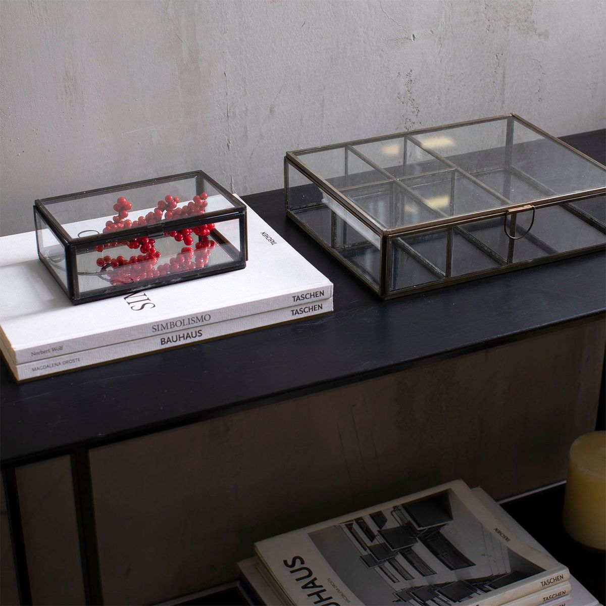 BASEMENT HOME - Centro Decorativo Cofre de Vidrio 15x10x5cm