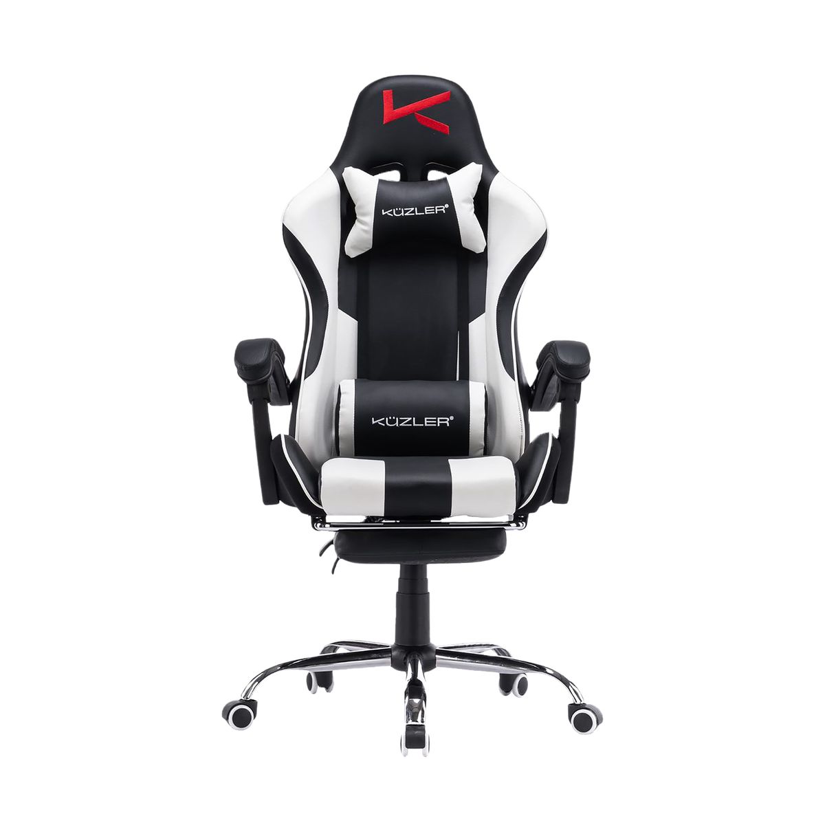 KUZLER - Silla Gamer con Masajeador Lumbar y Reposapies, Reclinable 150°