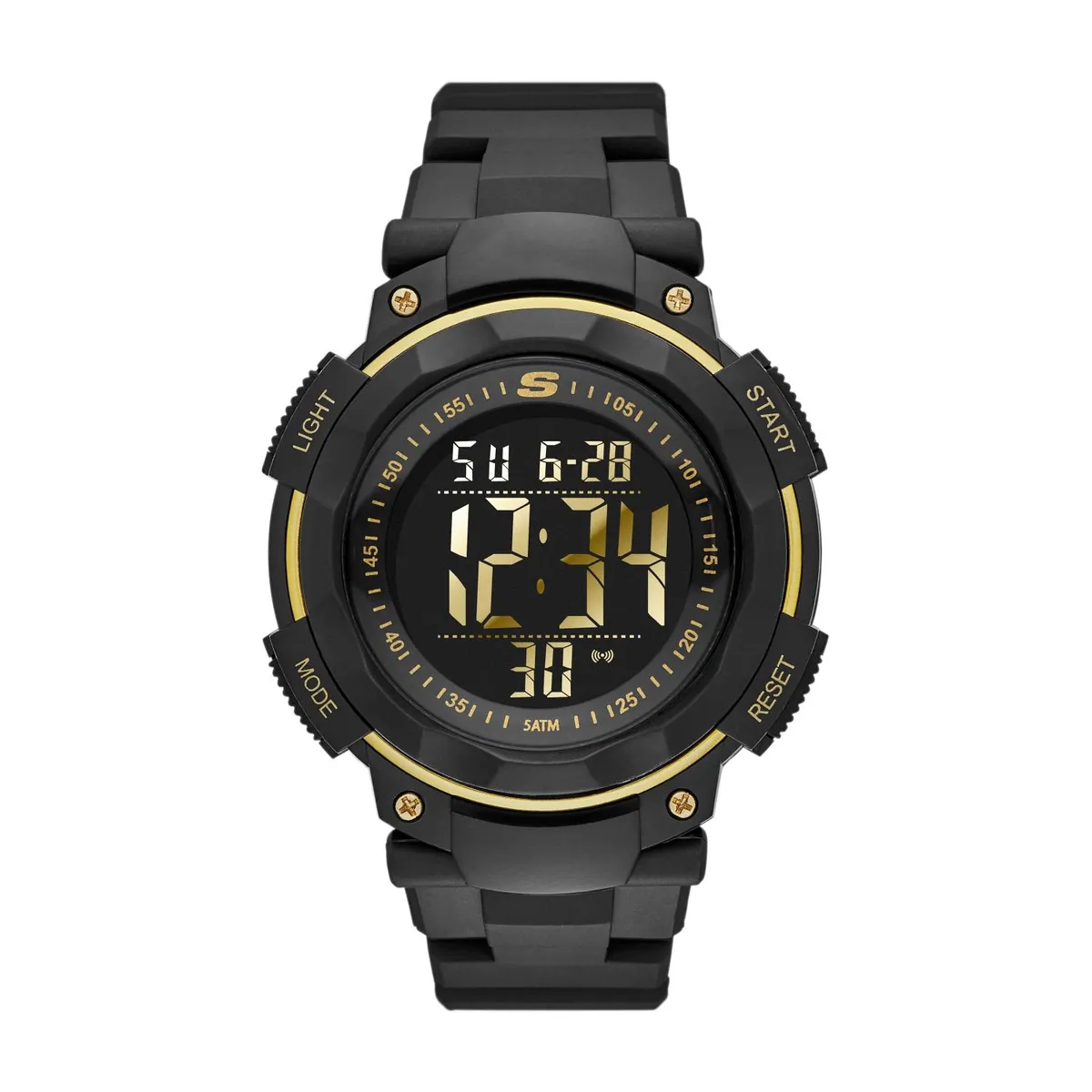 SKECHERS - Reloj Digital Skechers , SR1019, Correa Silicona Negro, Dial Negro