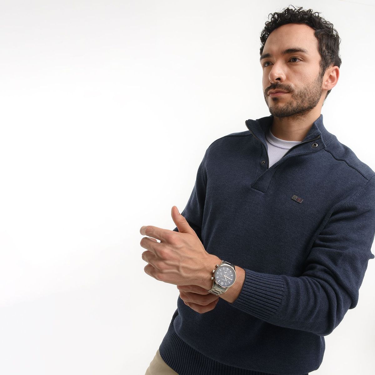 BASEMENT - RELOJ METAL SILVER BLUE