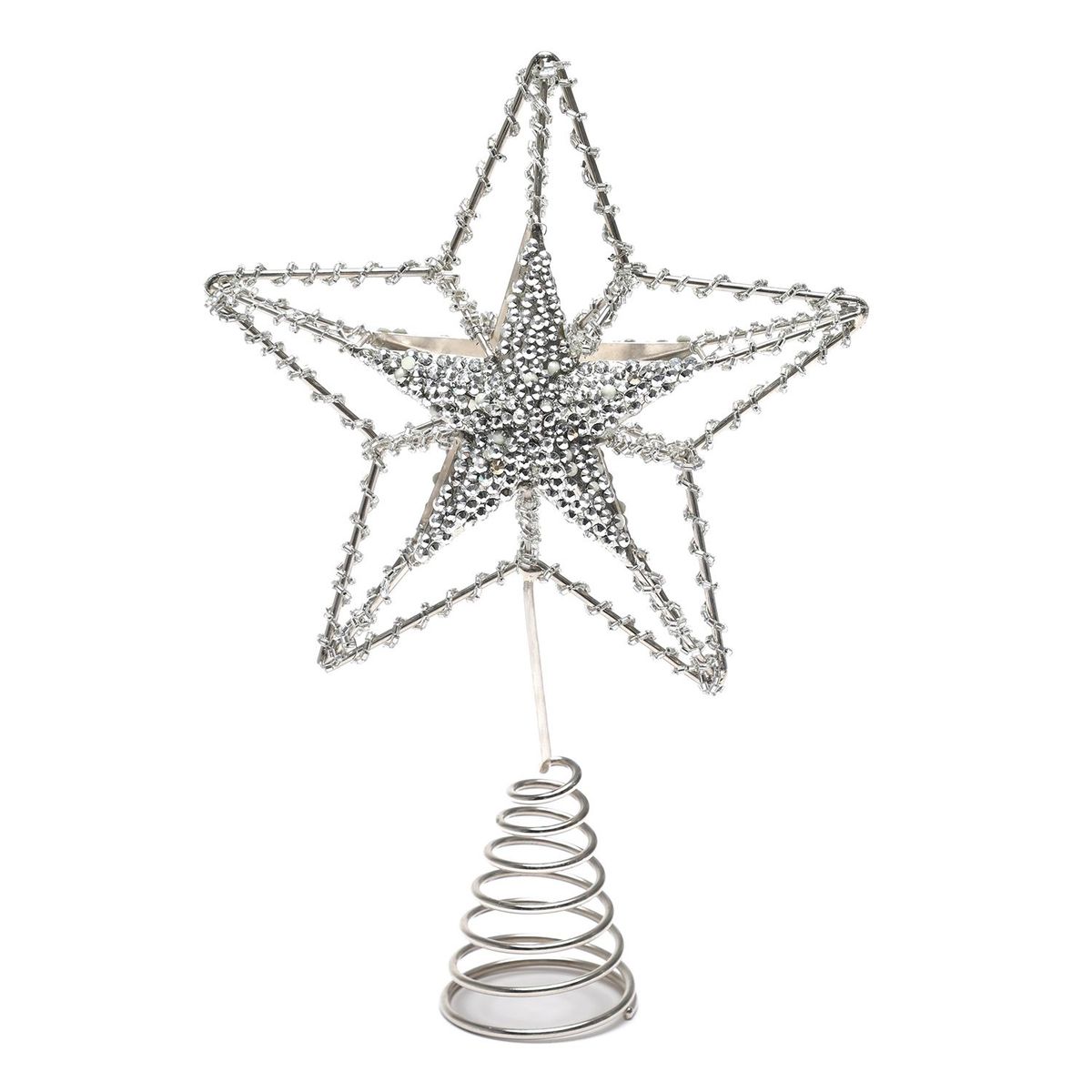 MICA - Topper Estrella Plateada 27x18x3cm