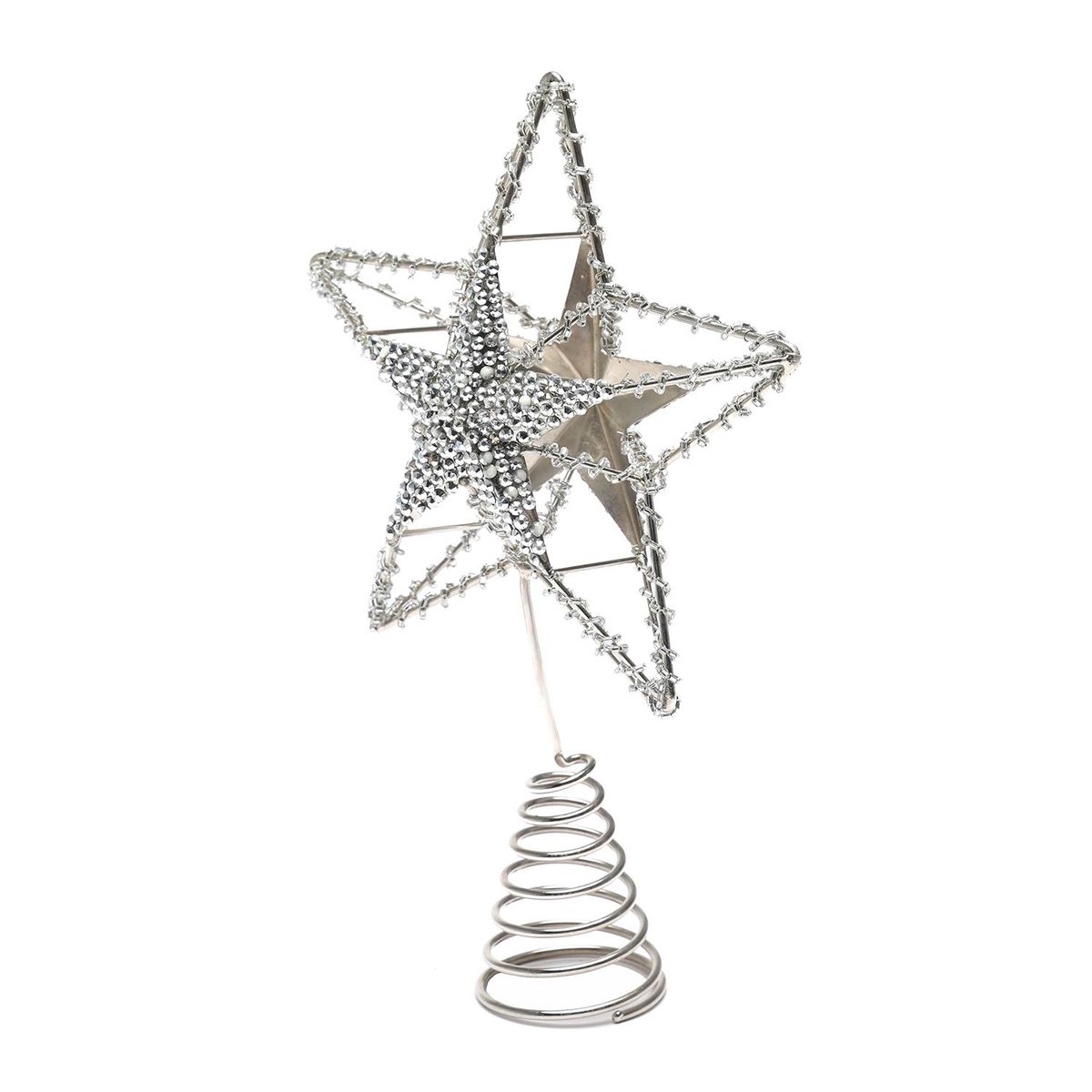 MICA - Topper Estrella Plateada 27x18x3cm