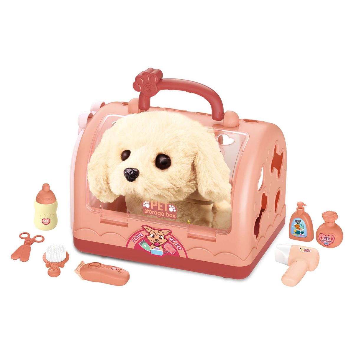  - Peluche Set Mascota, Maleta Y Accesorios Verde Pet Cage