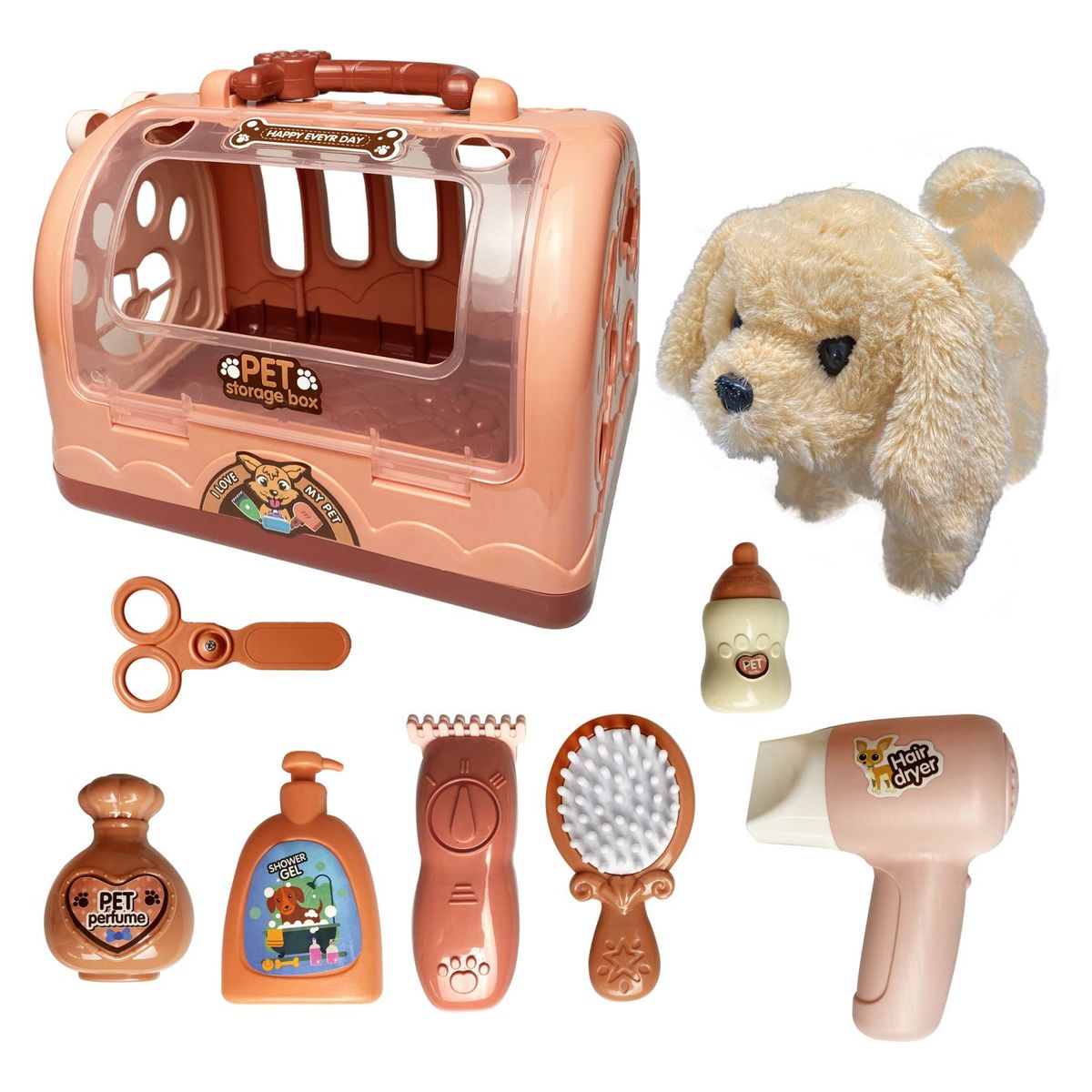  - Peluche Set Mascota, Maleta Y Accesorios Verde Pet Cage