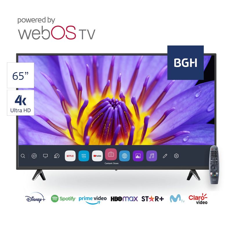BGH - Televisor 65" BGH WebOS UHD Smart  tv B6521UK6WIP