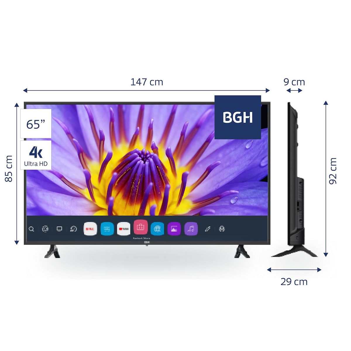 BGH - Televisor 65" BGH WebOS UHD Smart  tv B6521UK6WIP