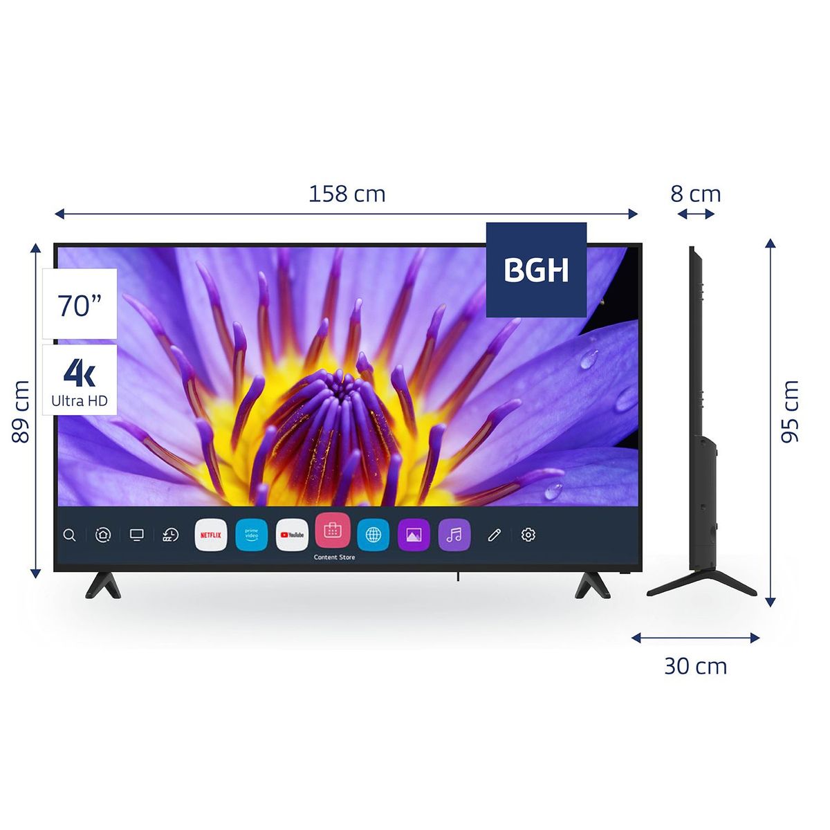 BGH - Televisor 70" BGH WebOS UHD Smart TV B7021UK6WIP