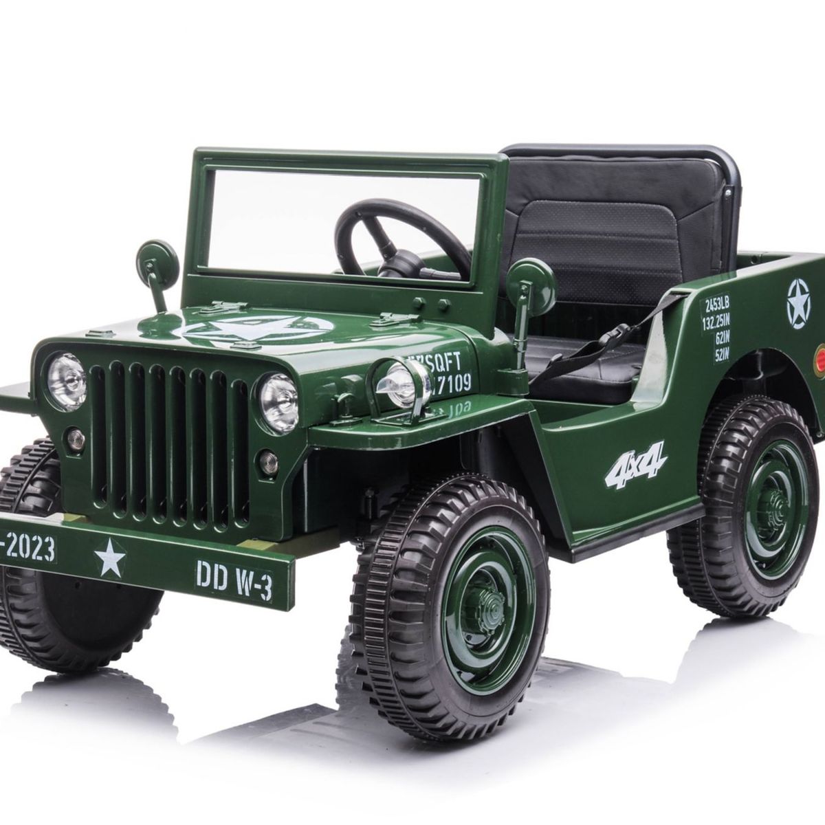 SCOOP - Auto a Batería para Niños Todo Terreno 12V 2 Motor Army Green Scoop