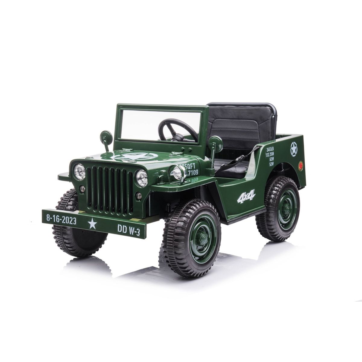 SCOOP - Auto a Batería para Niños Todo Terreno 12V 2 Motor Army Green Scoop