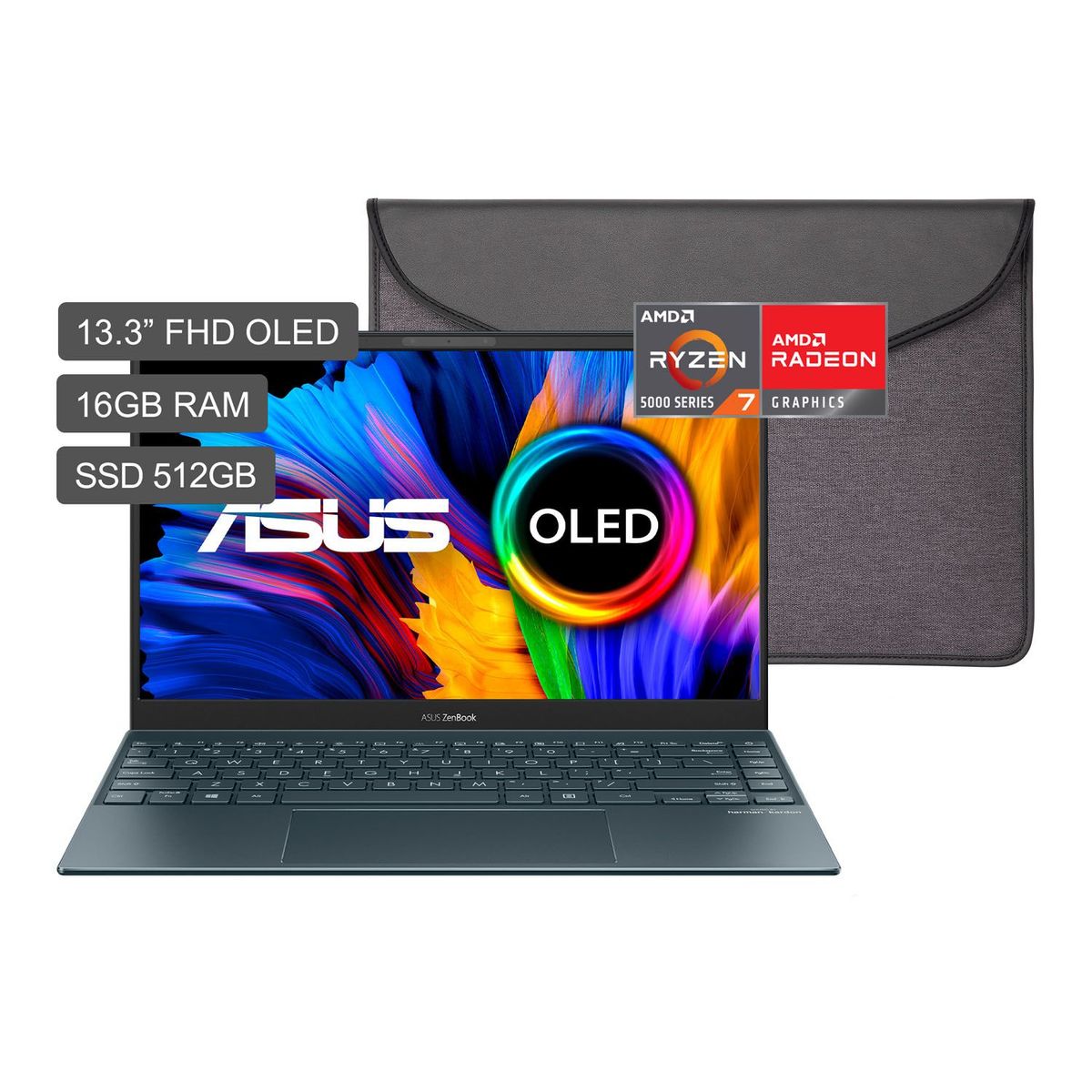 ASUS - Laptop ASUS Zenbook AMD Ryzen 7 Serie 5000 16GB 512 GB 13.3" 
