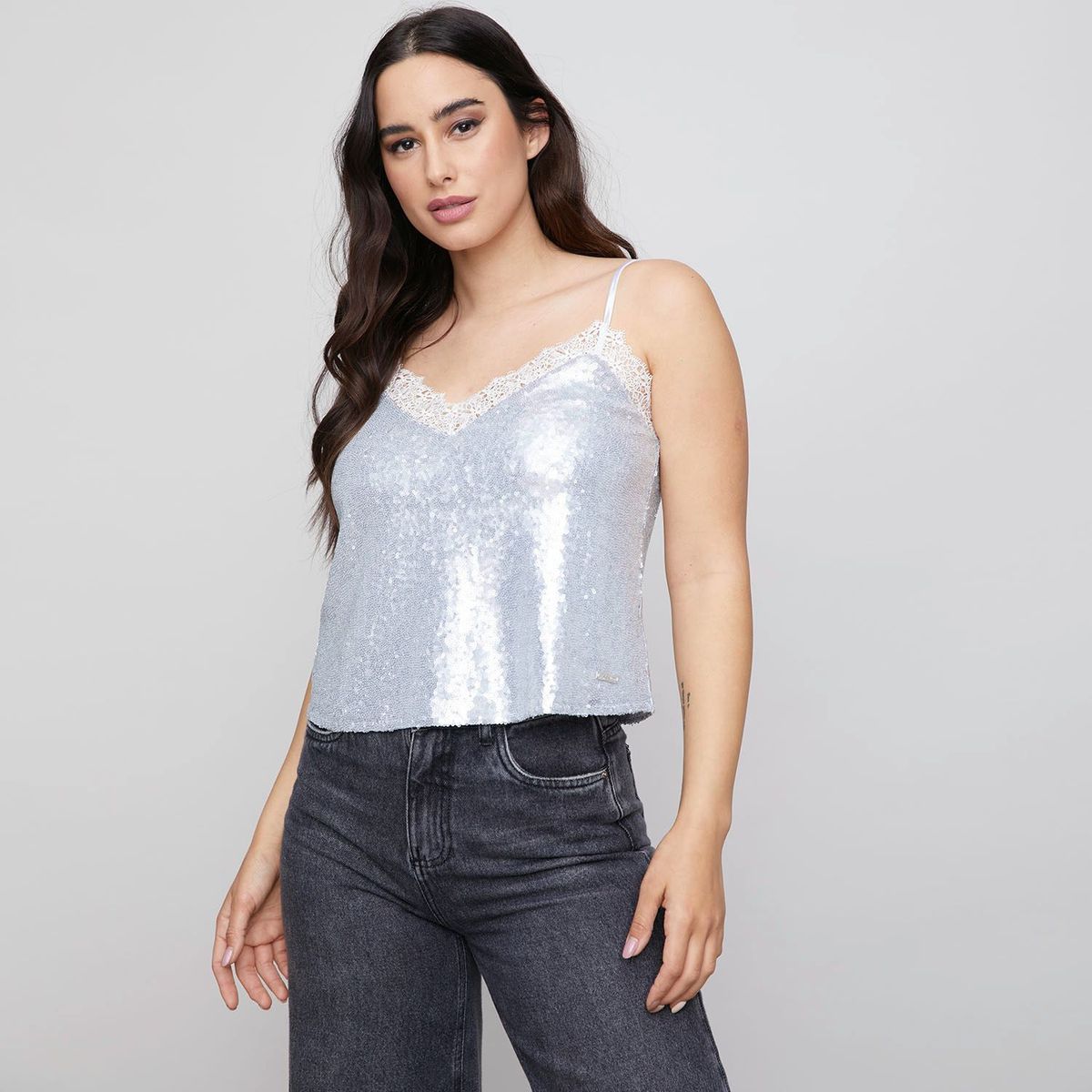 MOSSIMO - Blusa Metalizada Mujer Mossimo