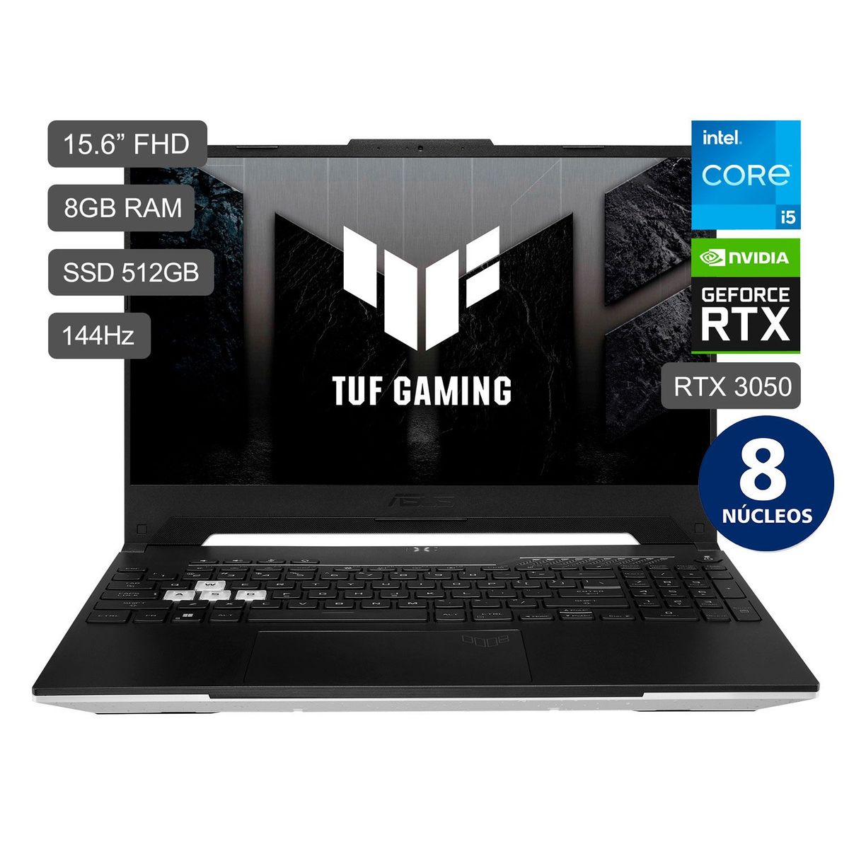 ASUS - Laptop Gamer ASUS TUF Dash F15 Intel Core i5 12° Gen 8 núcleos - 8GB 512 GB 15.6'' RTX 3050