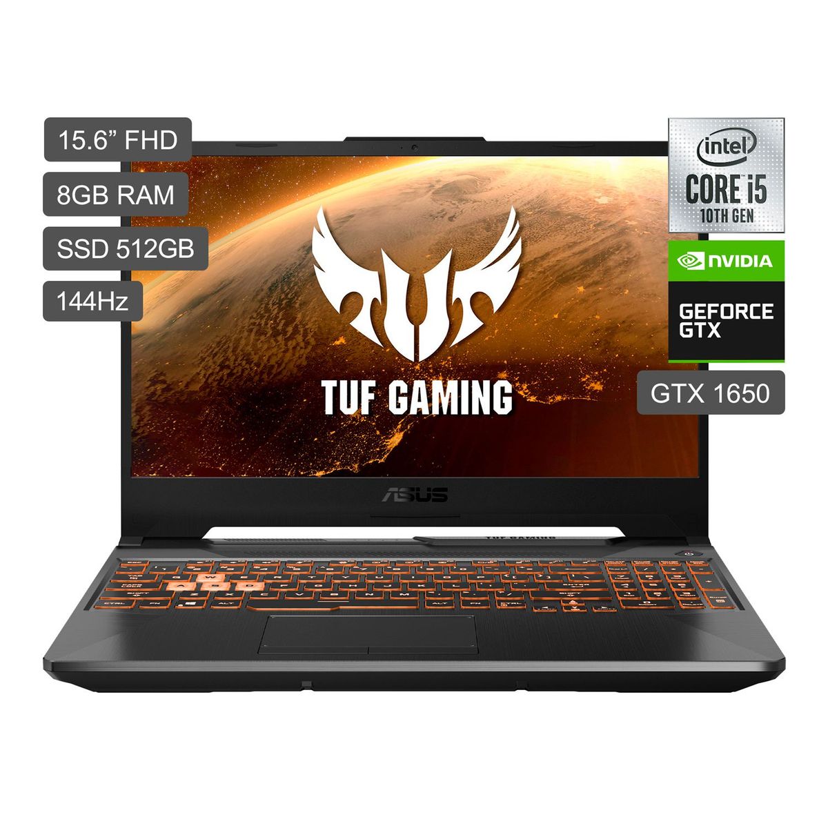 ASUS - Gamer Asus Intel Core i5 GTX 1650 8GB 512 GB TUF F15  10° Gen 15.6''