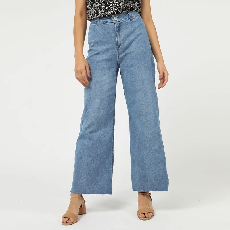 UNIVERSITY CLUB - Jean Wide Leg Tiro Alto Mujer University Club