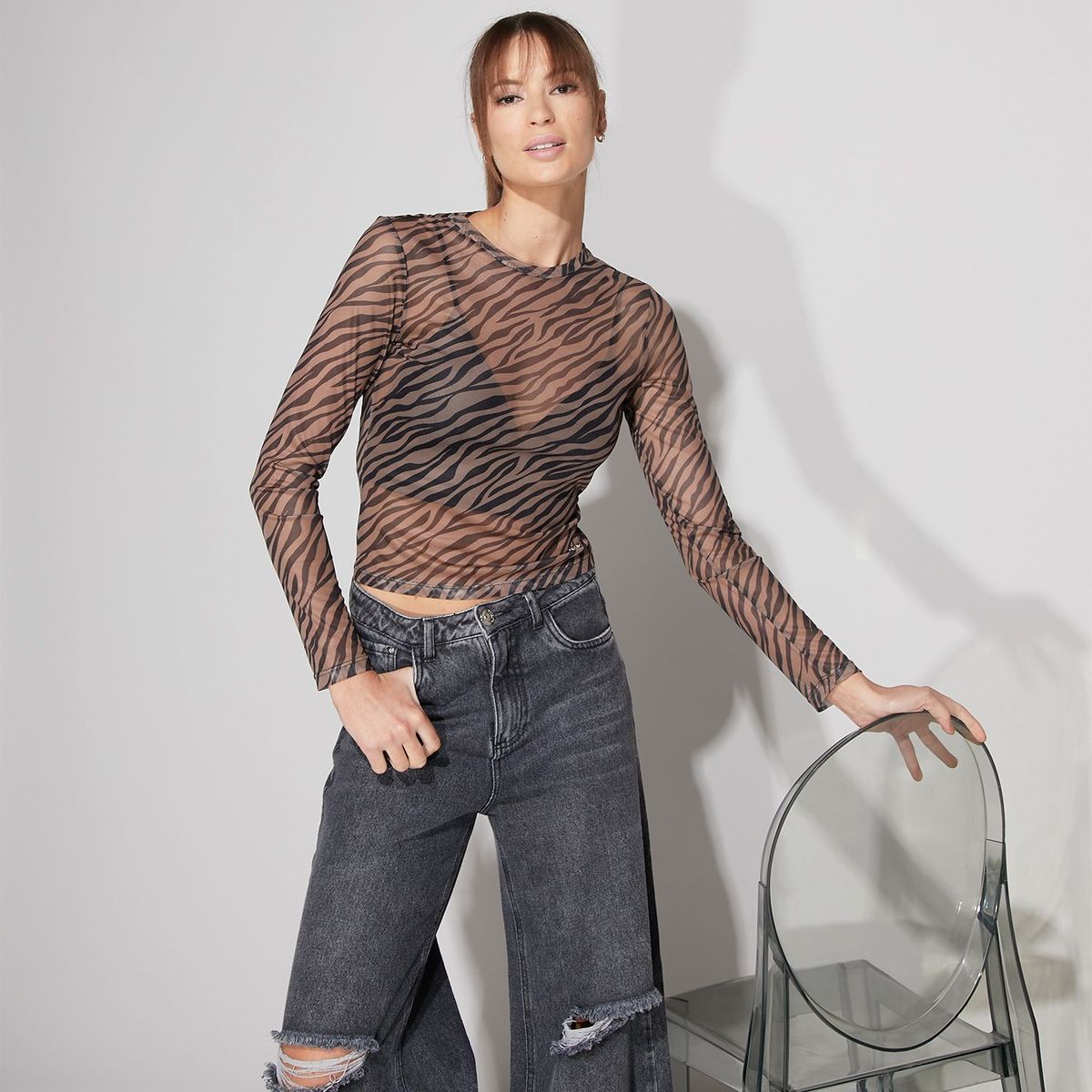 MOSSIMO - Polo Transparente Mujer Mossimo