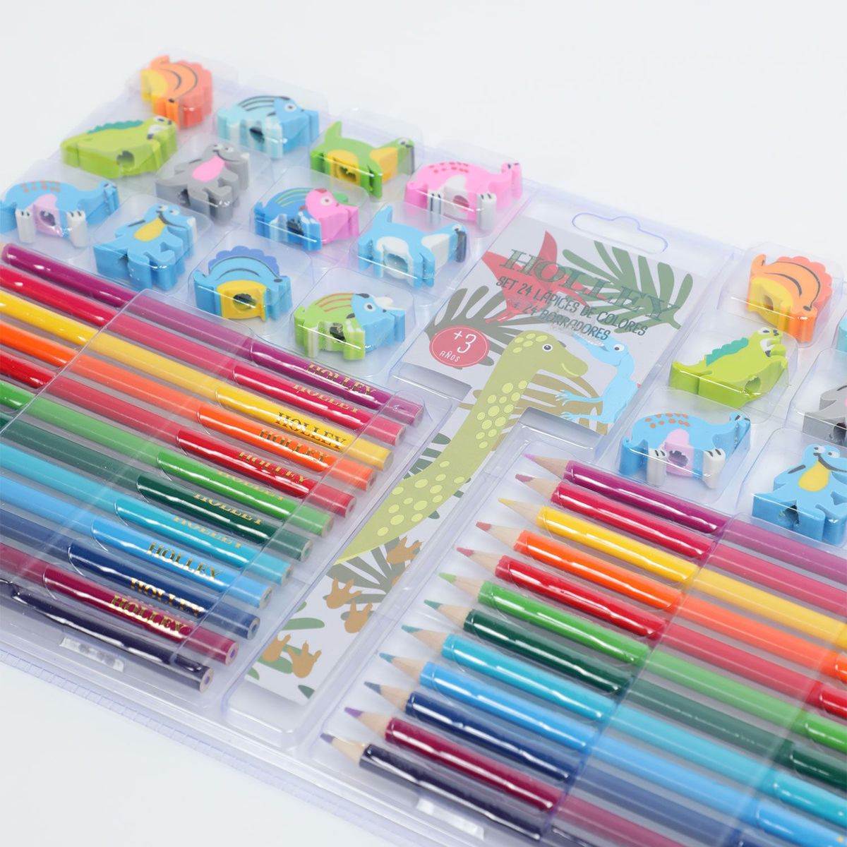 HOLLEY SKOOL - Set de 48 Utiles para Niños Dinosaurio Holley Skool