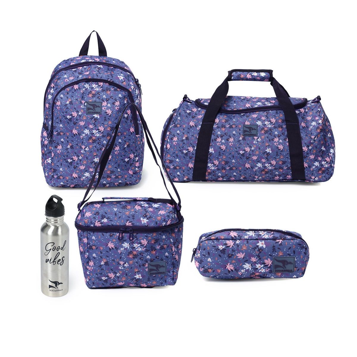 DOO AUSTRALIA - Set Mochila Escolar Juvenil + Lonchera + Cartuchera + Tomatodo + Maletin Deportivo Doo Australia