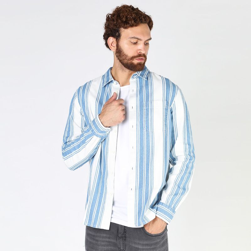 BASEMENT - Camisa  Manga Larga Hombre Basement