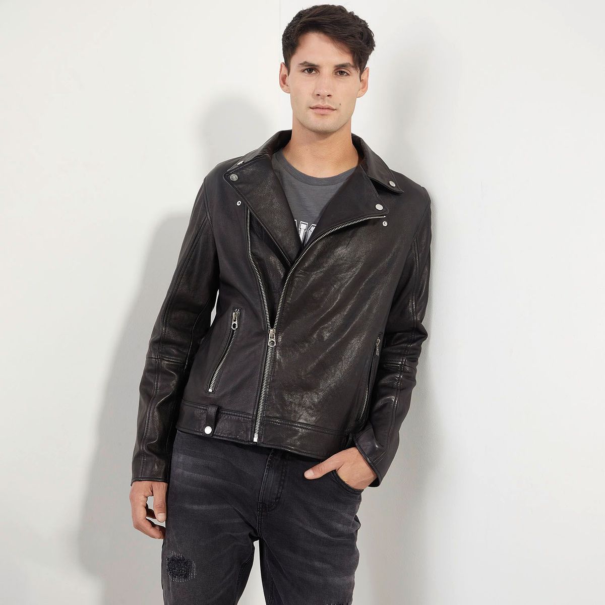 BASEMENT - Casaca Cuero Hombre Basement