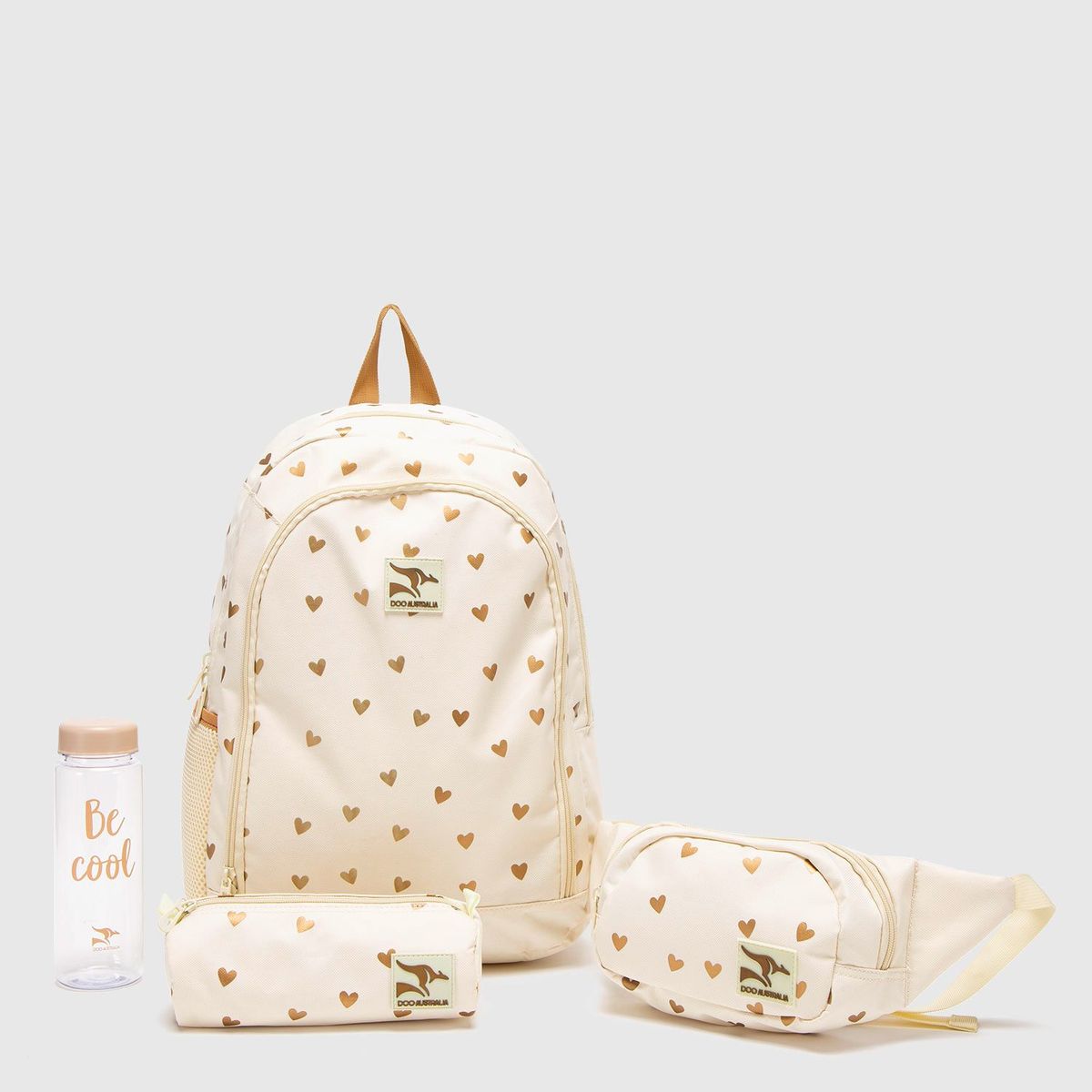 DOO AUSTRALIA - Set Mochila Escolar Juvenil + Lonchera + Canguro + Tomatodo  Doo Australia