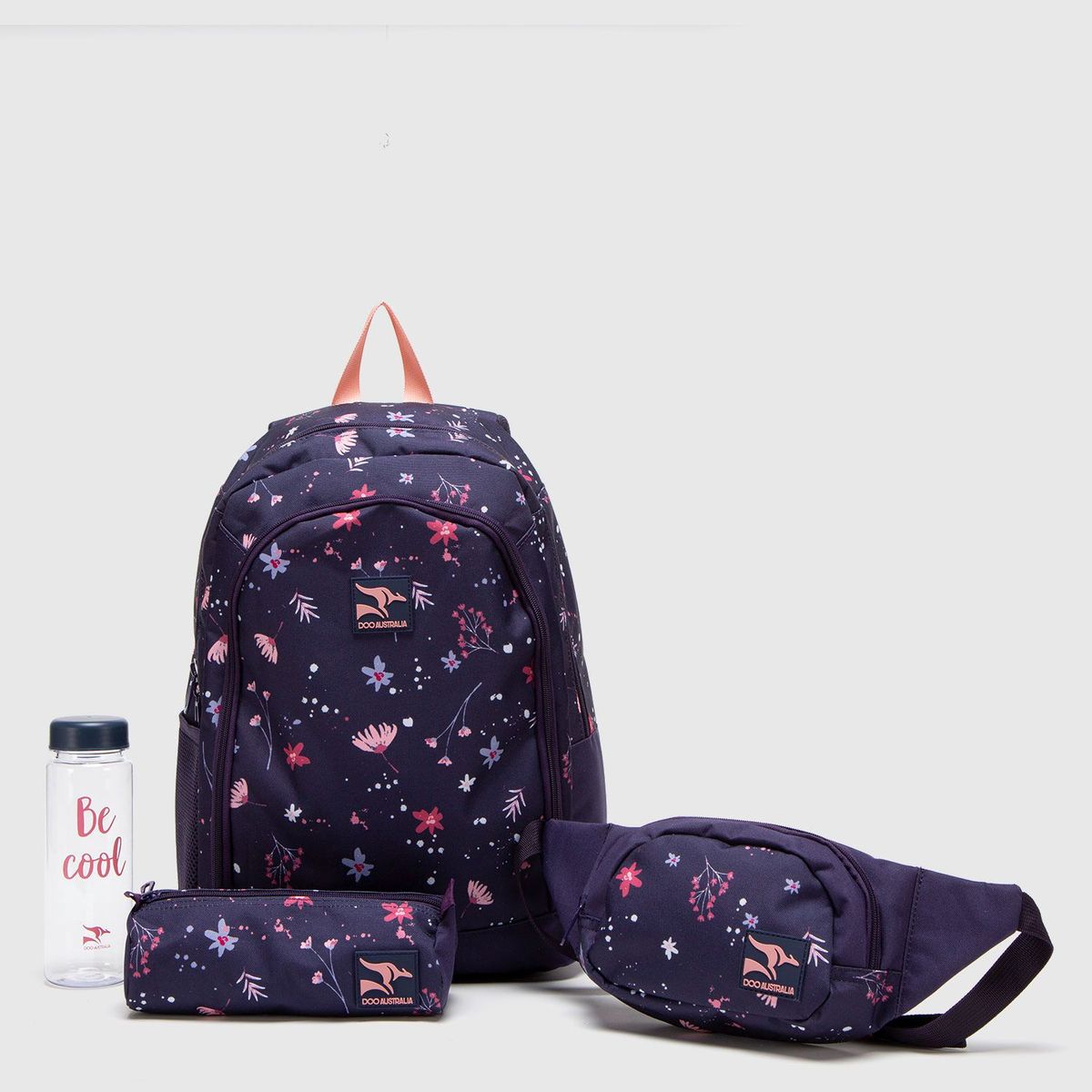 DOO AUSTRALIA - Set Mochila Escolar Juvenil + Lonchera + Canguro + Tomatodo  Doo Australia